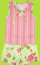 Baby Nay Dandy Stripe Tank Top and Dandelion Print Short Set