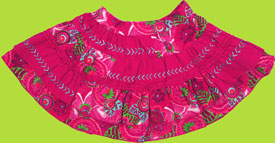 Baby Nay Floral Swirl Fuchsia Corduroy Ruffle Skirt 