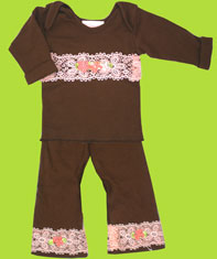 Bebemonde Wide Victorian Brown Pant Set
