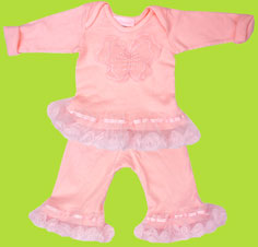 Bebemonde Butterfly Tulle Pink Long Sleeve Tee and Pant Set