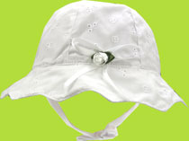 Betty Ann White Eyelet Floppy Hat w/Ties