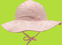 Betty Ann Pink Eyelet Floppy Hat w/Ties