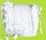Betty Ann White Double Heart Bonnet
