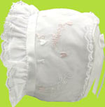 Betty Ann Love Me Bonnet w/White Ribbon and Ties