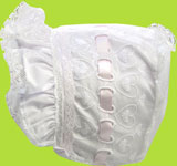 Betty Ann Heart Beading Bonnet w/Pink Ribbon 