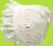 Betty Ann Pink Ribbon and Scalloped Beading Bonnet