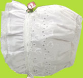 Betty Ann Heavy Beading Bonnet w/White Ribbon