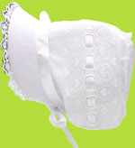 Betty Ann Heart Bonnet with White Ribbon Beading