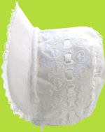 Heart Beading Bonnet w/White Ribbon 