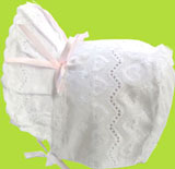 Zig Zag Heart Bonnet w/ Pink Bows 