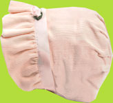 Betty Ann Pink Corduroy Bonnet w/Rose Decoration 