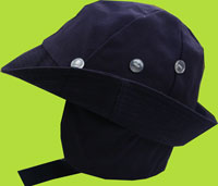 Betty Ann Navy Cotton Twill Tyrolean Hat w/Chin Strap