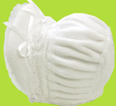 Betty Ann White Infant Puff Crown Fleece Bonnet 