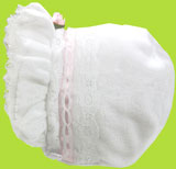 White Fleece Double Ruffle w/ Lace & Rose