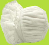 Betty Ann White Baby Puff Crown Fleece Bonnet 