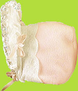 Betty Ann Pink Lace Bias and Overlay Fleece Bonnet 