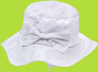 Betty Ann White Eyelet Scalloped Brim Floppy Hat 