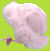 Pink Fleece Pill Box w/Maribou Trim 