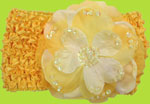 Buds and Bows Alyssa Yellow Crochet Headband 