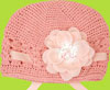 Buds and Bows Kendall Pink Crochet Hat with Hair Clip