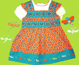 C'est la vie Orange and Turquoise Jumper Set 