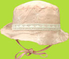 C'est la vie Pink Sun Hat w/White Embroidery