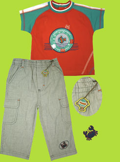 C'est la vie Pant Set w/Fish Applique