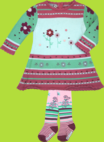Cest La Vie Knit Daisies Dress w/matching tights 