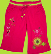 C'est la vie Pink Capri with Embroideries