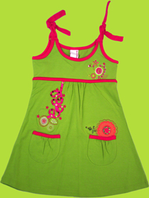 C'est la vie Lime Dress w/Fuchsia Accents 