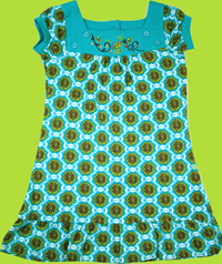 C'est la vie Teal Dress w/Dahlia Print and Embroideries