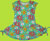 CR Kids Turquoise Drop Waist Flower Print Dress