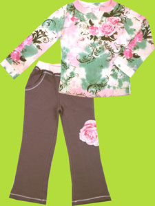 Children's Rose Printed Tie Tye Tee