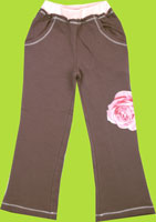 Brown Pant w/Pink Rose