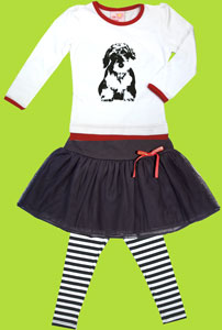 Children's White T-shirt w/Dog Screen