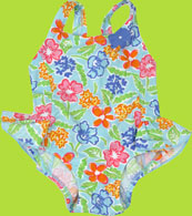 CR Kids Plaid Fish Hawaii One Piece Swim Suit