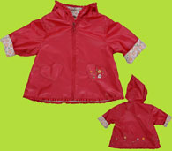 catimini fucshia parka with floral applique