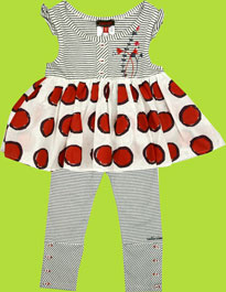 Catimini RC-URBAN Pois Rouge Top and Raye Indigo Stripe Legging  