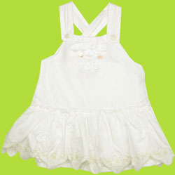 Catimini "Princesse Chiffon" Off White Embroidered Sun Dress/Bain De Soleil Dress