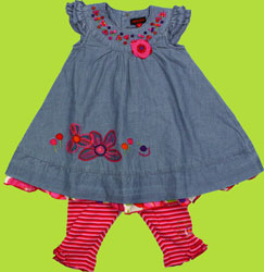 Catimini Hu-Urban Indigo Dress and Legging Set 