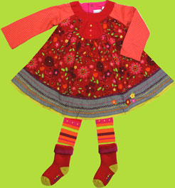 Catimini Spirit Couleur Robe a Manches Imp. Rouge 