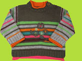 Catimini Spirit Denim Pullover with Flower Embroidery