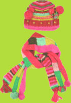 Catimini Spirit Ethnique Rouge hat and Scarf Set