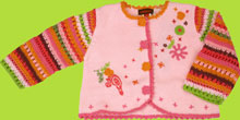 Catimini Urban Rose Cardigan with Crocheted Sleeves