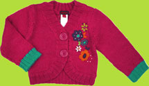 Catimini Spirit Ethnique Framboise Knit Cardigan