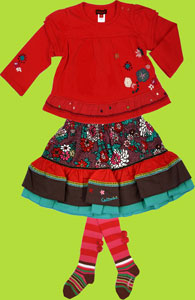 Catimini Spirit City Long Sleeve T-shirt and Tiered Skirt