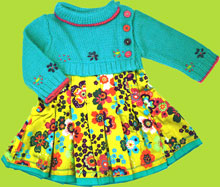 Catimini Spirit Ethnique Dress w/Knit Top 