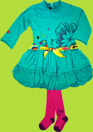 Catimini Spirit Ethnique Turquoise Bubble Dress