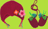 Catimini Spirit Couleur Berry Framboise Hat and Mittens