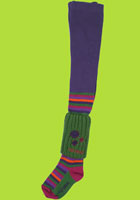 Catimini Spirit Denim Striped Tights w/Leg Warmers 